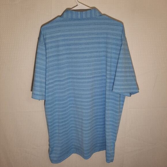 Peter Millar XL Polo Mens Sky Blue Stripe Summer Comfort Golf Shirt Stretch - Picture 5 of 6